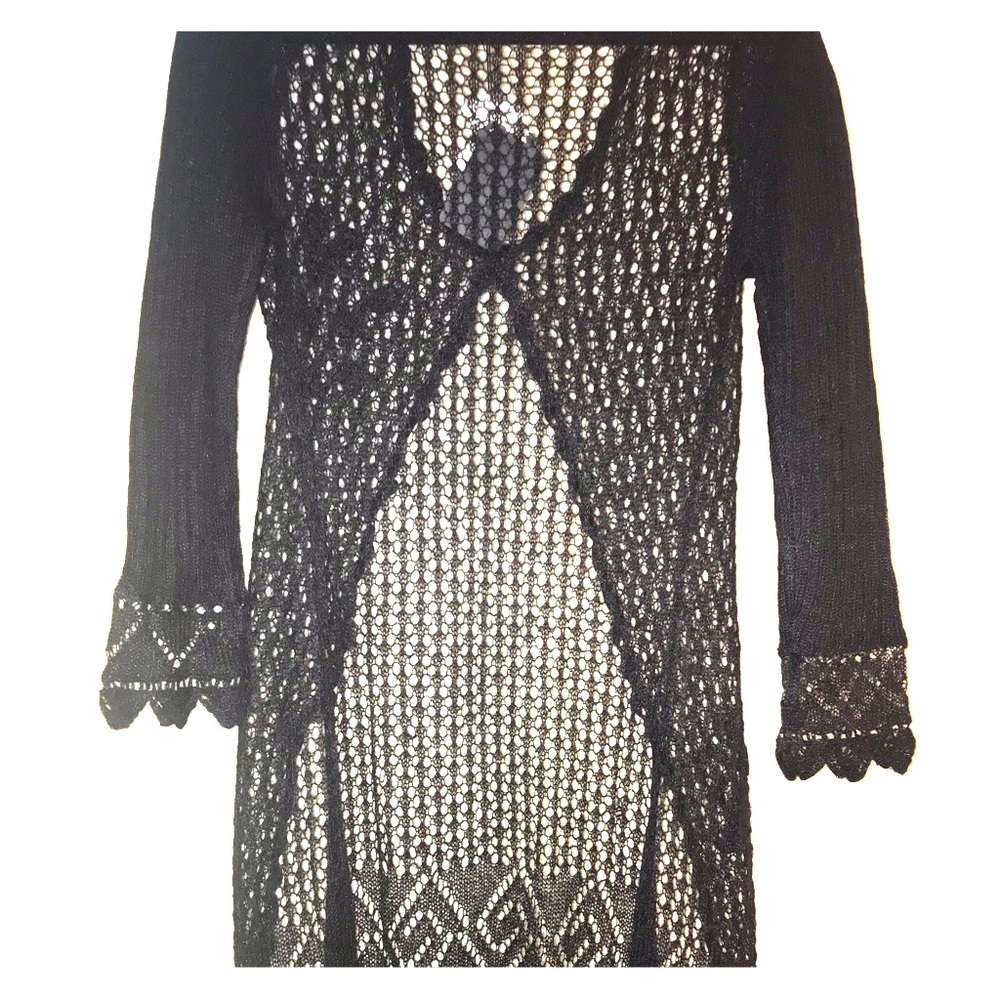 Long Black Sweater Cardigan Duster